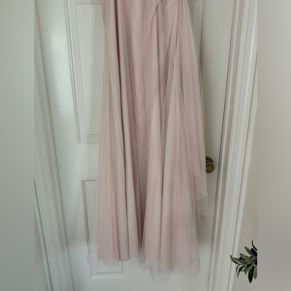 Blush pink Monique Lhuillier tulle bridesmaid dress - Picture 10 of 15